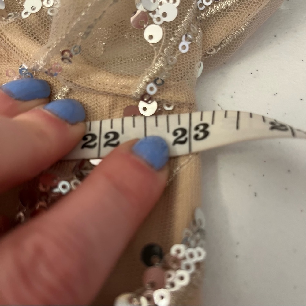 MAC DUGGAL 67859 dress maxi tan nude plus size 16 sequin wedding formal long NWT - Picture 13 of 15